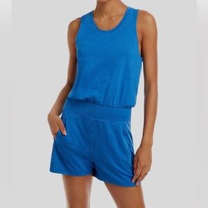 NWOT- SWEATY BETTY Gary Sleeveless Romper in Blue